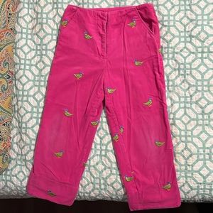 Adorable pink Cordray capris with embroidered ducks